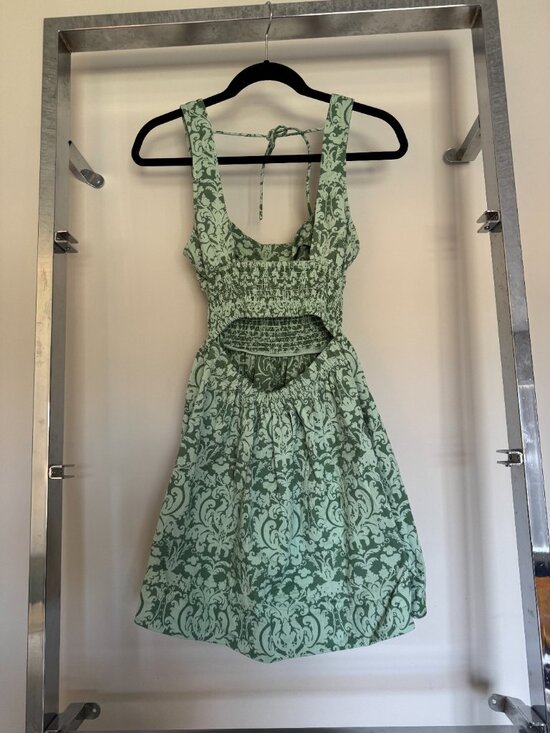 Hill House Cher Dress Jacquard Green XS | Nap Dress Style | Retail $150 - Picture 8 of 9